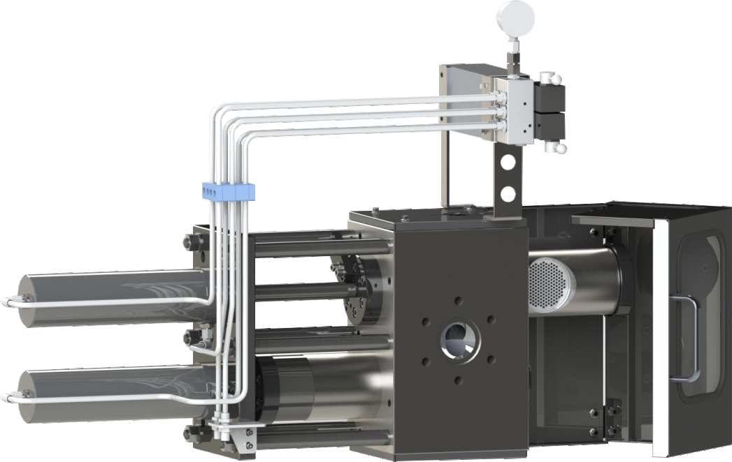 DOUBLE-PISTON CONTINUOUS SCREEN CHANGER