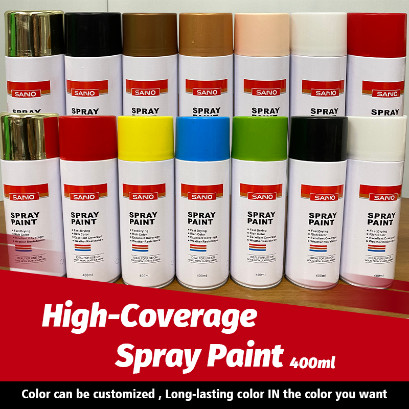 SANVO 400ML Spray Paint Wholesaler Graffiti Drying Fast High Gloss Multi-purpose Color Acrylic Aerosol Spray Paint