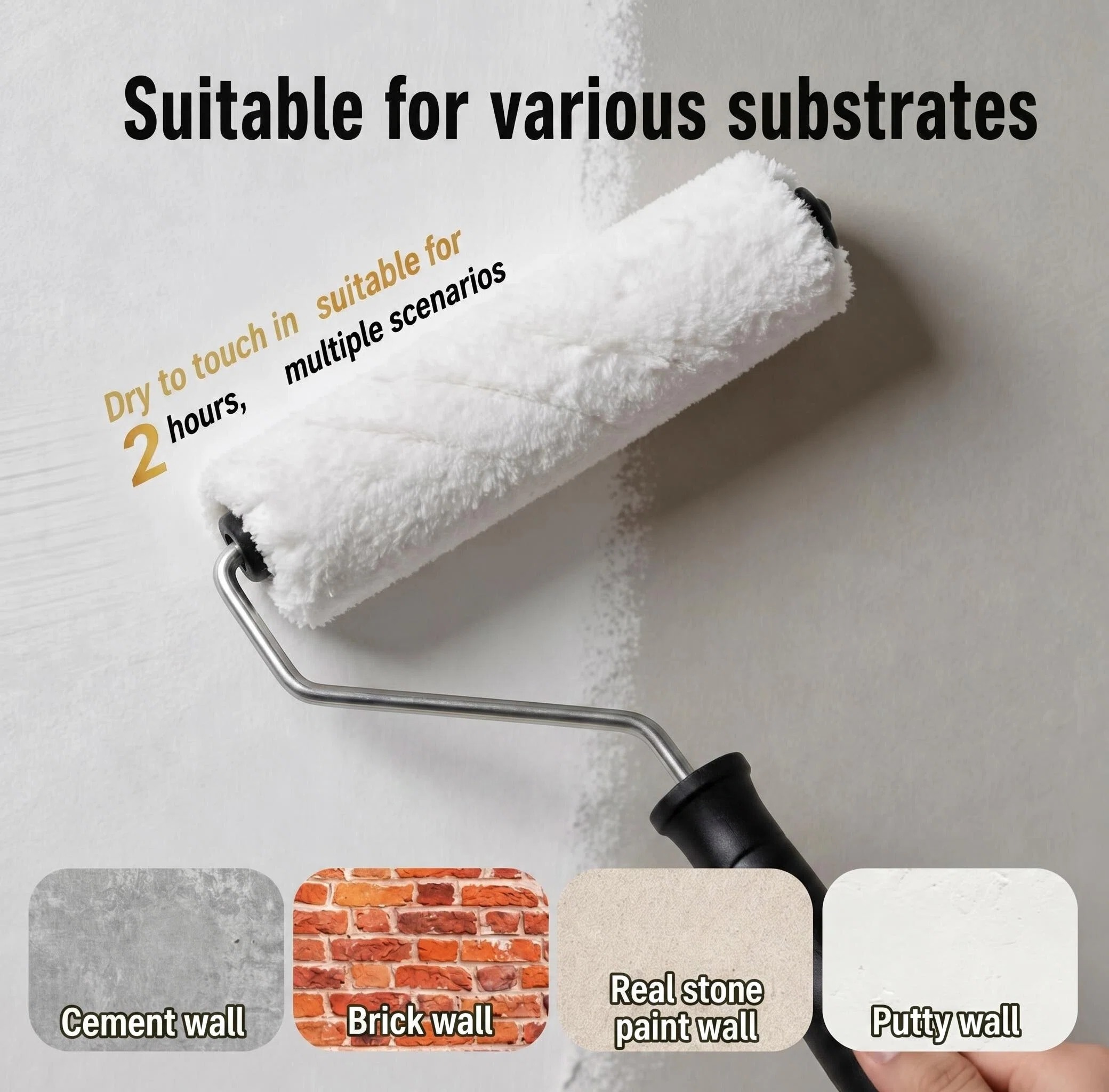 LOUISLONG Waterproof Acrylic Stone Exterior Wall Coating Paint UV Resistant Roof Waterproofing Liquid Membrane for Brush