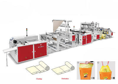 CW-1000PG+OR 全自动穿绳重叠连卷无芯制袋机    浙江超伟机械有限公司